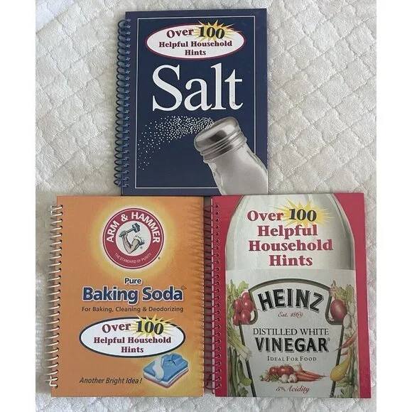 “Over 100 Helpful Household Hints For Vinegar, Salt & Baking Soda” Lot 3 Book - Picture 1 of 2